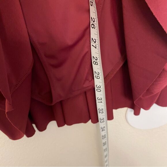 WEISSMAN Dance Costume burgundy red stretch Backing Down 11314 MA-Medium adult - Picture 8 of 11